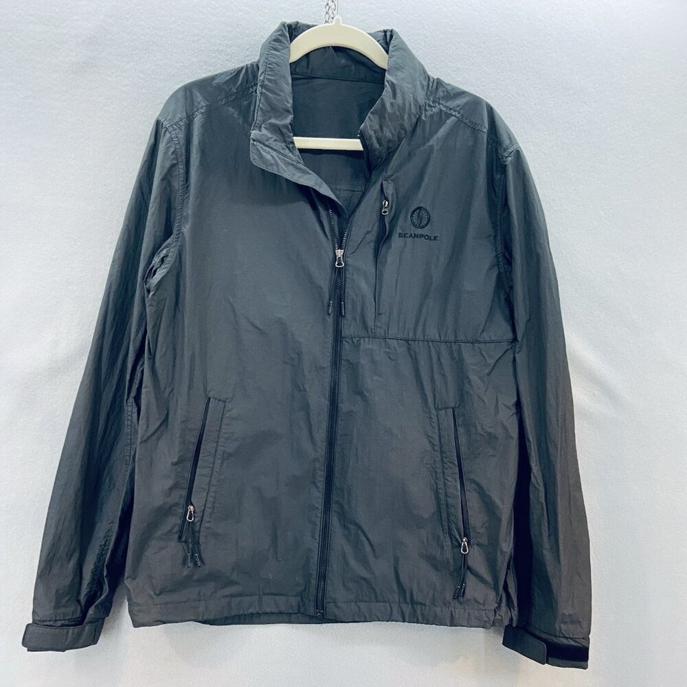 Vintage Beanpole Outdoor Gray Windbreaker with Tuck-away Hood Sz Medium‎
